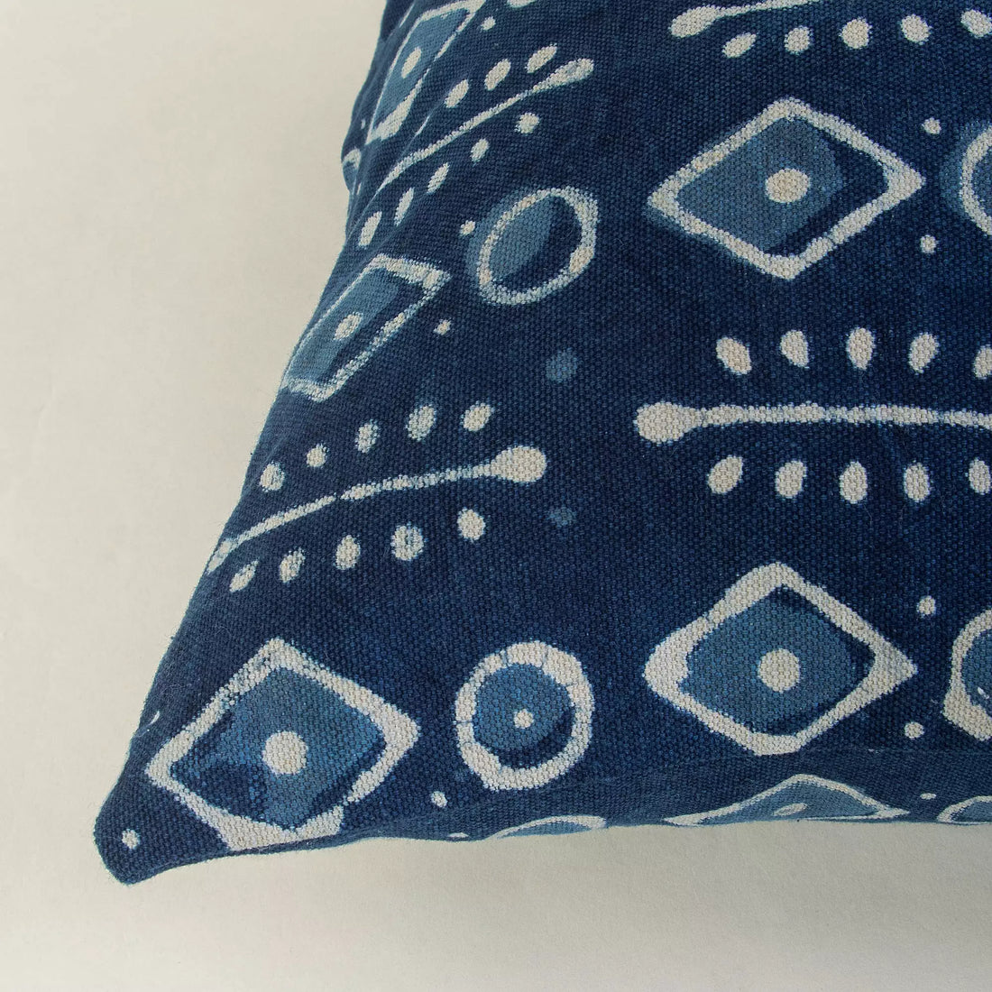 Indigo Modern Hand Block Printed Cotton Canvas Fabric