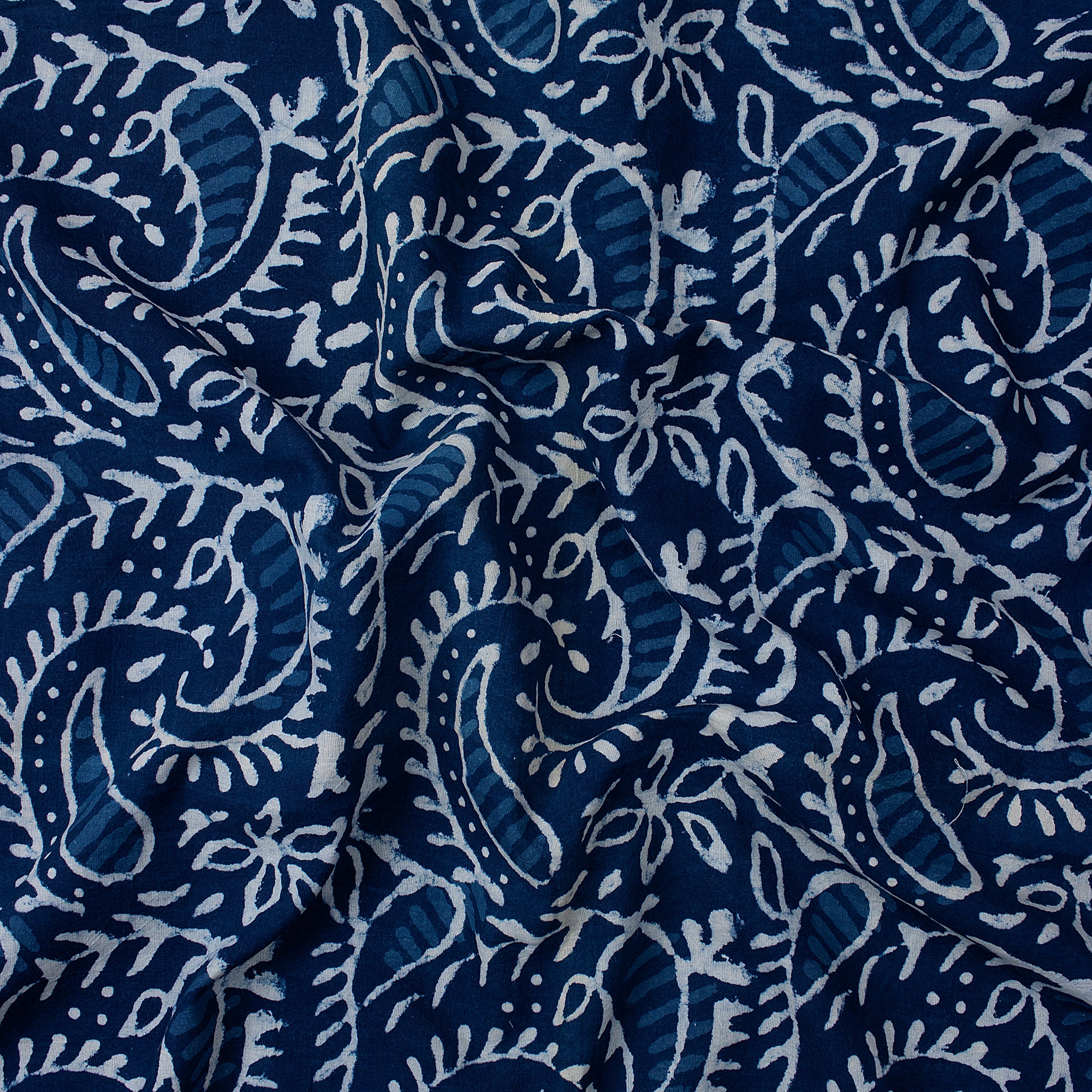 Indigo Paisley Print 100% Fabric Cotton