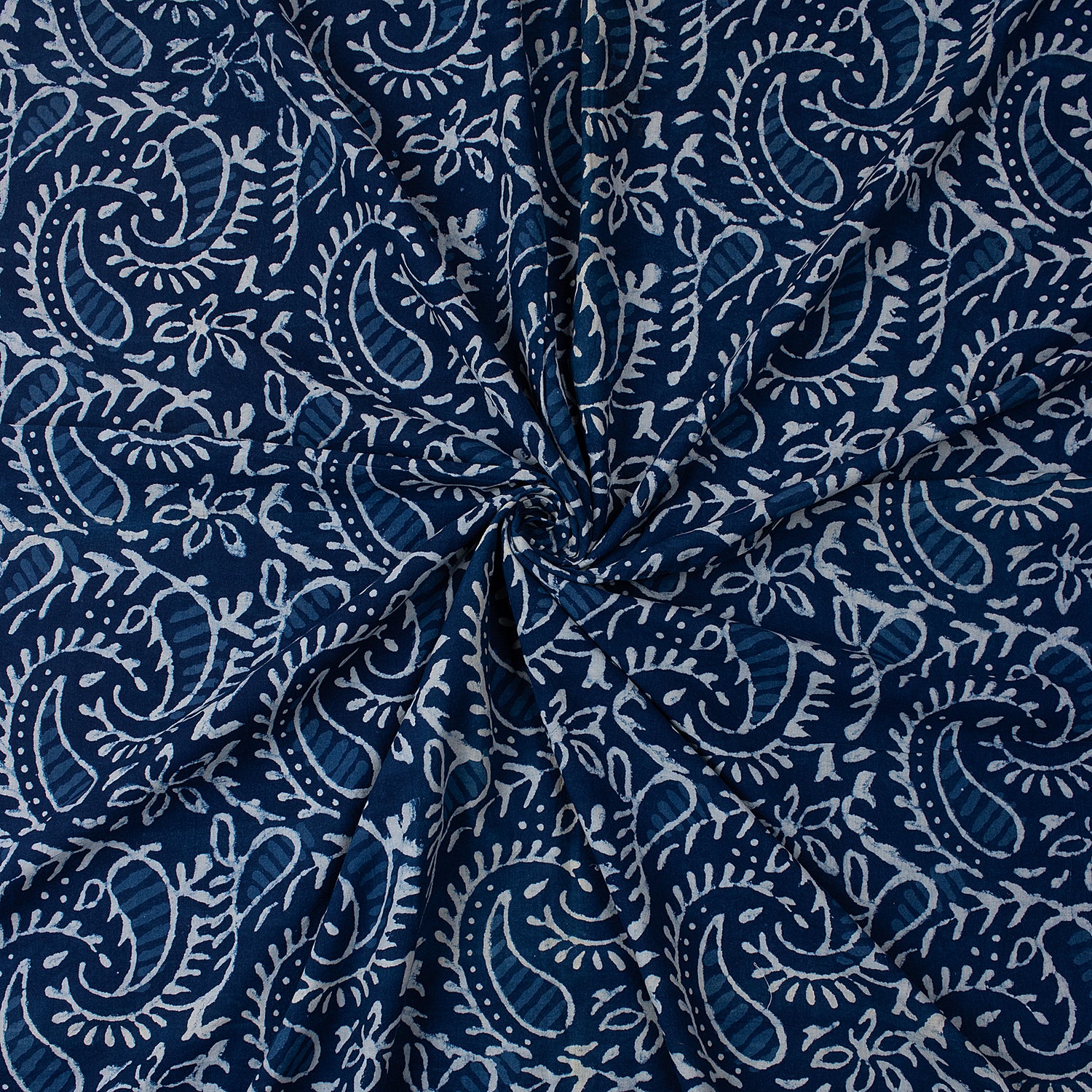 Indigo Paisley Print 100% Fabric Cotton