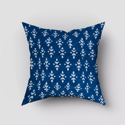 Indigo Pure Cotton Hand Block Printed Cushion Cover