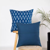 Indigo Pure Cotton Hand Block Printed Cushion Cover
