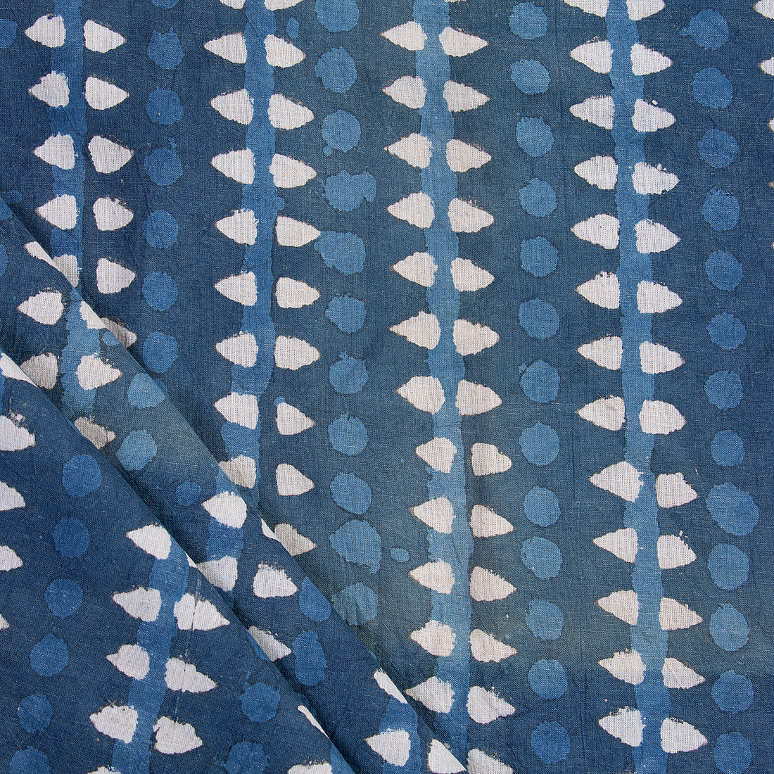 Indigo Stirped Print Soft Organic Cotton Fabric