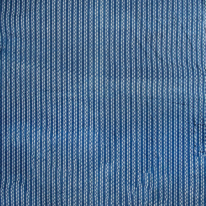 Indigo Striped Cotton Fabric By Yard