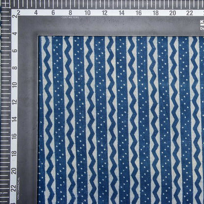 Indigo Striped Cotton Fabric By Yard