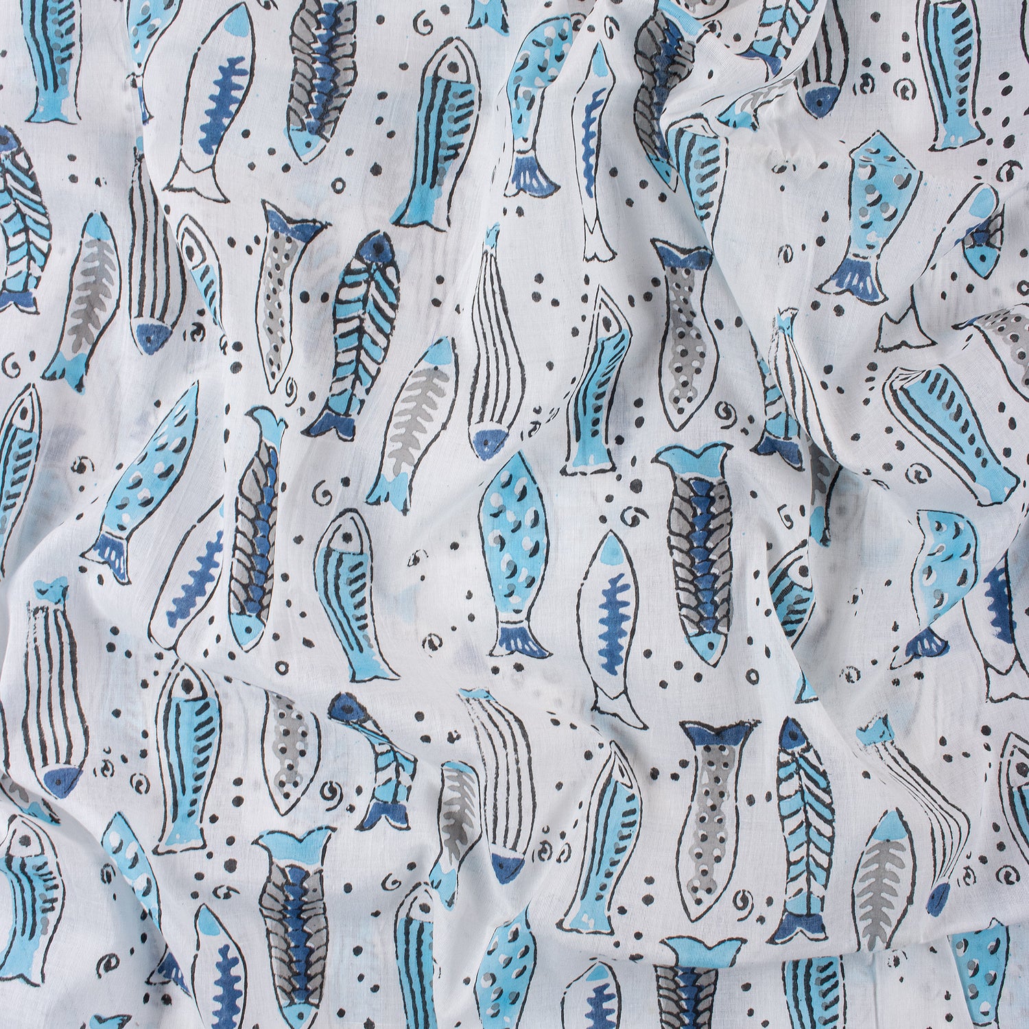 Jaipur Prints Fish Design Soft Cotton Fabric