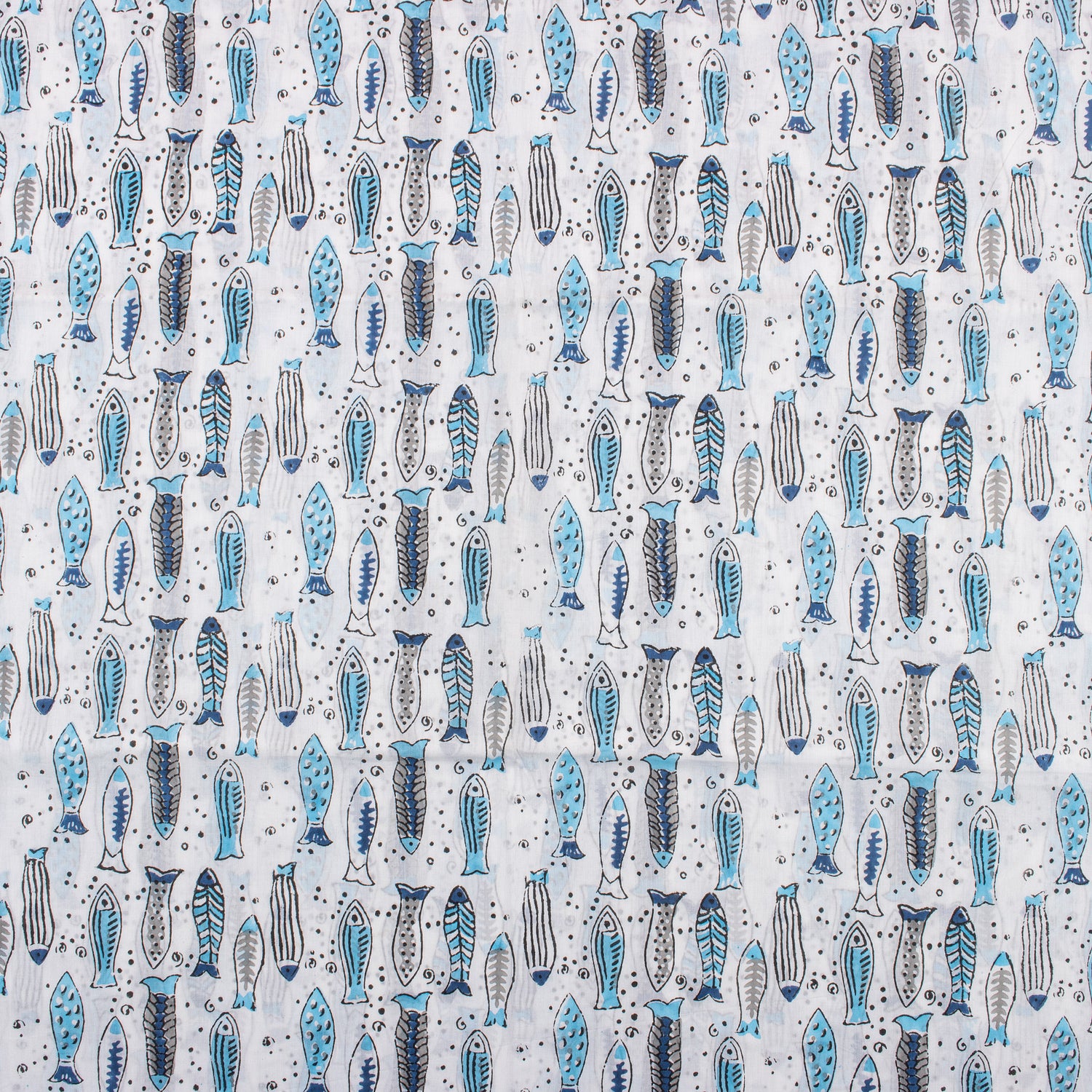 Jaipur Prints Fish Design Soft Cotton Fabric