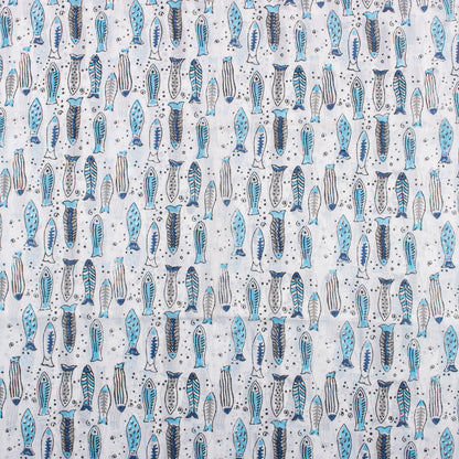 Jaipur Prints Fish Design Soft Cotton Fabric