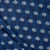Jaipuri Hand Block Indigo Booti Floral Cotton Fabric by The Yard