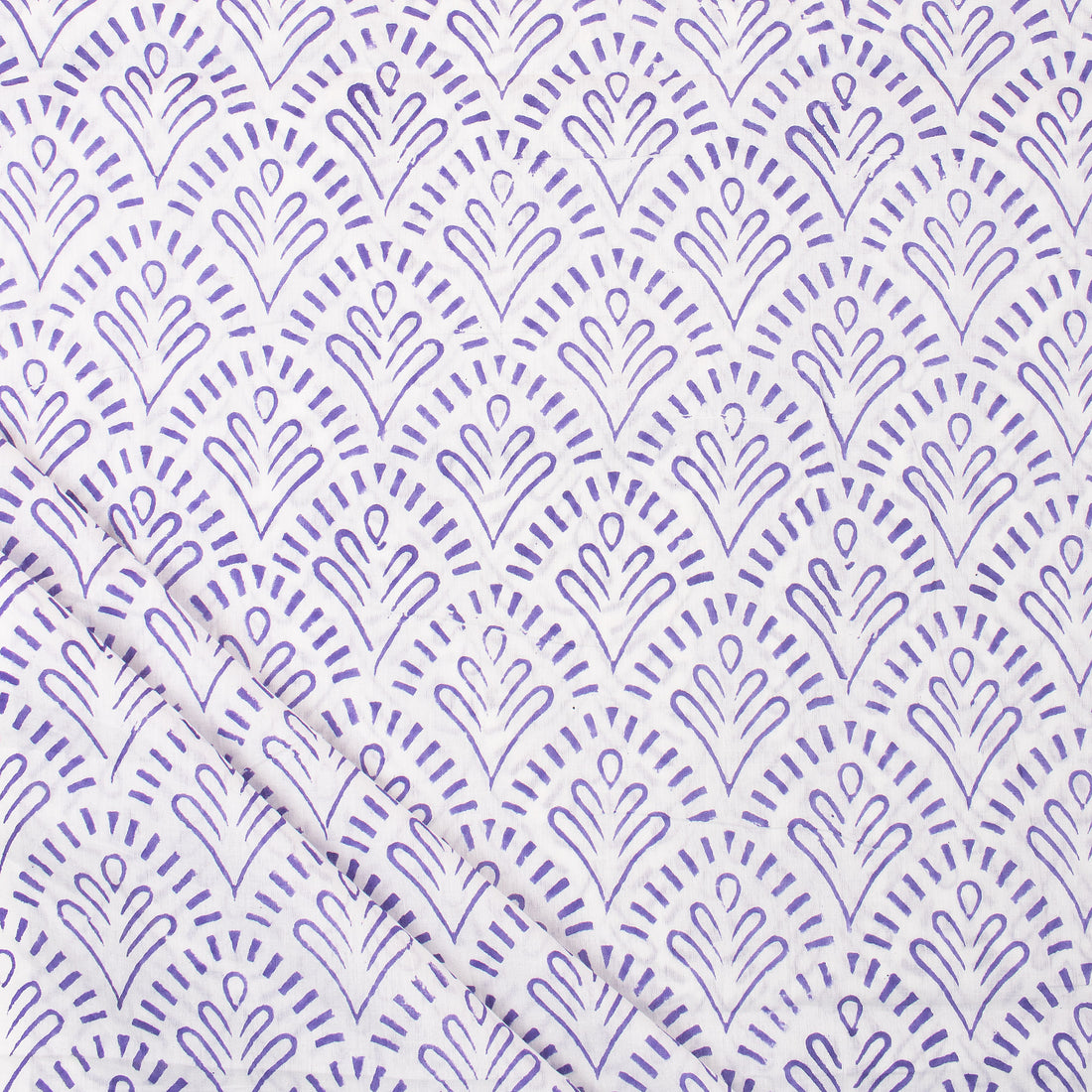 Jaipuri Hand Block Purple Printed Cotton Fabric