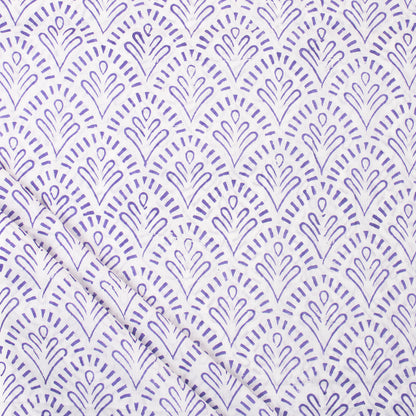 Jaipuri Hand Block Purple Printed Cotton Fabric