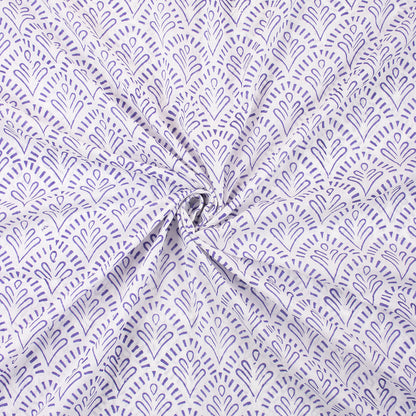 Jaipuri Hand Block Purple Printed Cotton Fabric
