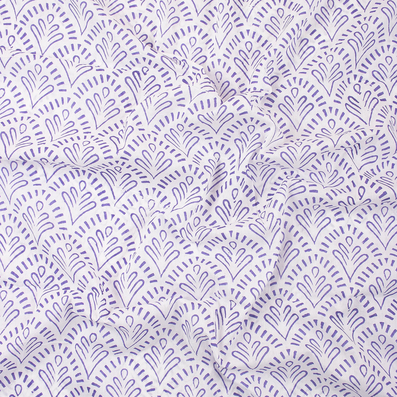 Jaipuri Hand Block Purple Printed Cotton Fabric