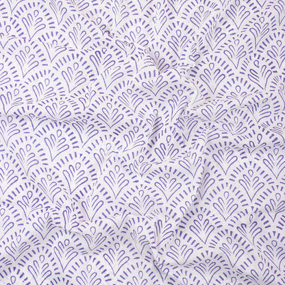 Jaipuri Hand Block Purple Printed Cotton Fabric