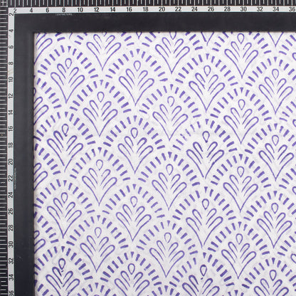 Jaipuri Hand Block Purple Printed Cotton Fabric