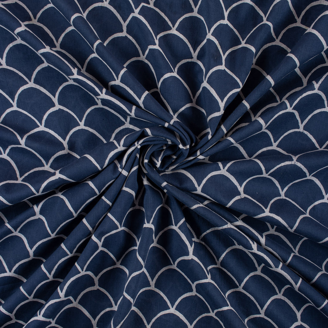 Jaipuri Indigo Blue Printed Cotton Material Fabric