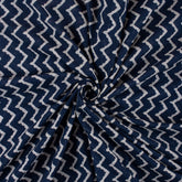 Jaipuri Indigo Blue Wave Print Cotton Fabric