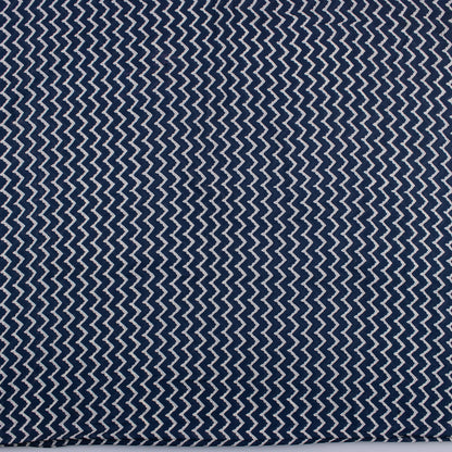 Jaipuri Indigo Blue Wave Print Cotton Fabric