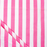 Jaipuri Pink Striped Cotton Hand Block Print Fabric