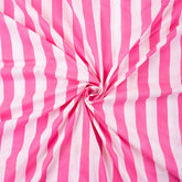 Jaipuri Pink Striped Cotton Hand Block Print Fabric