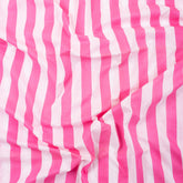 Jaipuri Pink Striped Cotton Hand Block Print Fabric