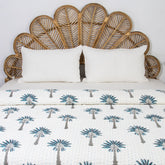 Kantha Hand Block Print Cotton Quilt Blanket Queen and King Sized