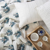 Kantha Hand Block Print Cotton Quilt Blanket Queen and King Sized