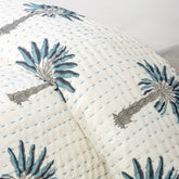 Kantha Hand Block Print Cotton Quilt Blanket Queen and King Sized
