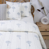 Kantha Hand Block Print Reversible Cotton Quilt Blanket