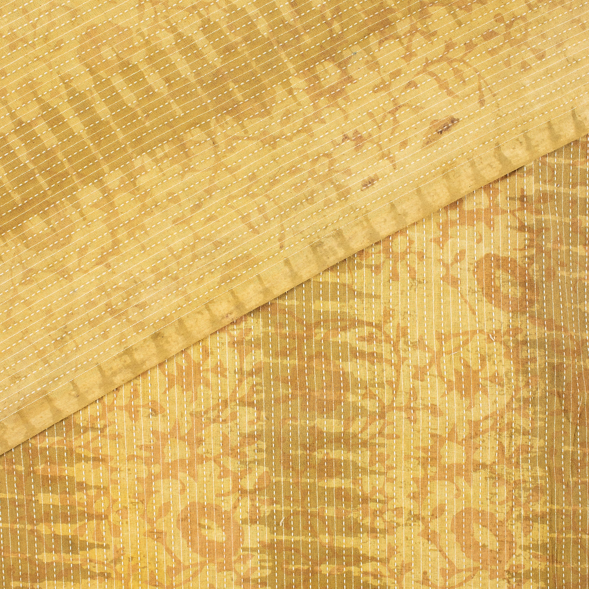 Kantha Pure Cotton Hand Block Printed Fabric