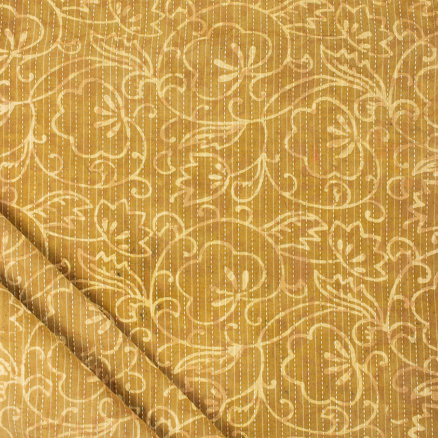 Latest Dabu Floral Hand Printed Kantha Fabric
