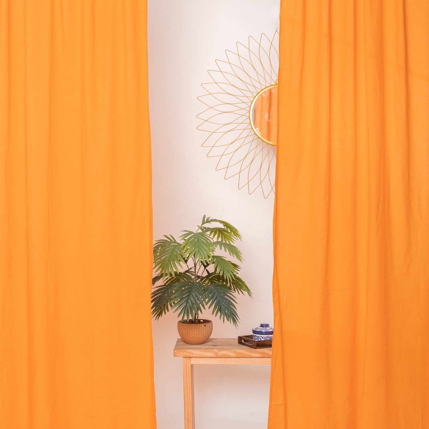 Latest Solid Mustard Yellow Door Window Curtains