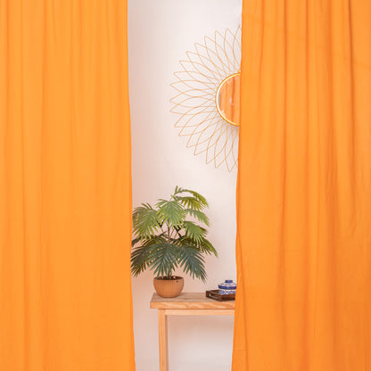 Latest Solid Mustard Yellow Door Window Curtains
