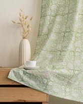 Leaf Block Printed Organic Cotton Curtains Online