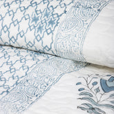 Leaf Hand Block Printed Cotton Machine Quilt with Pillow Covers