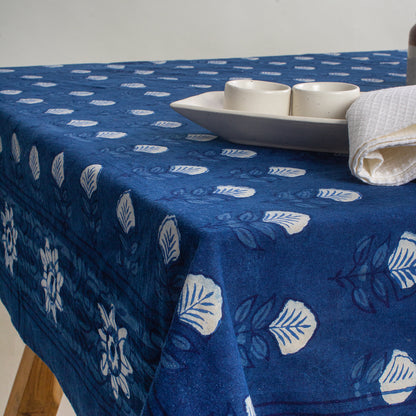 Leaf Hand Block Printed Dining Table Cloth