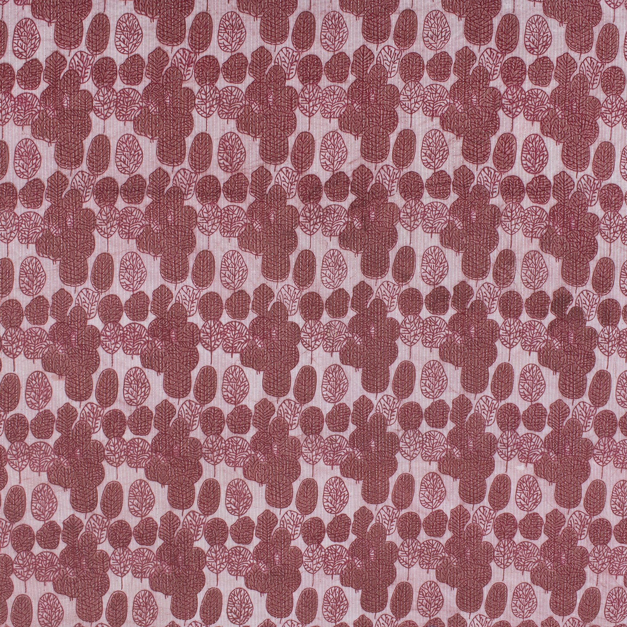 Leaf Printed Kantha Fabric By The Yard