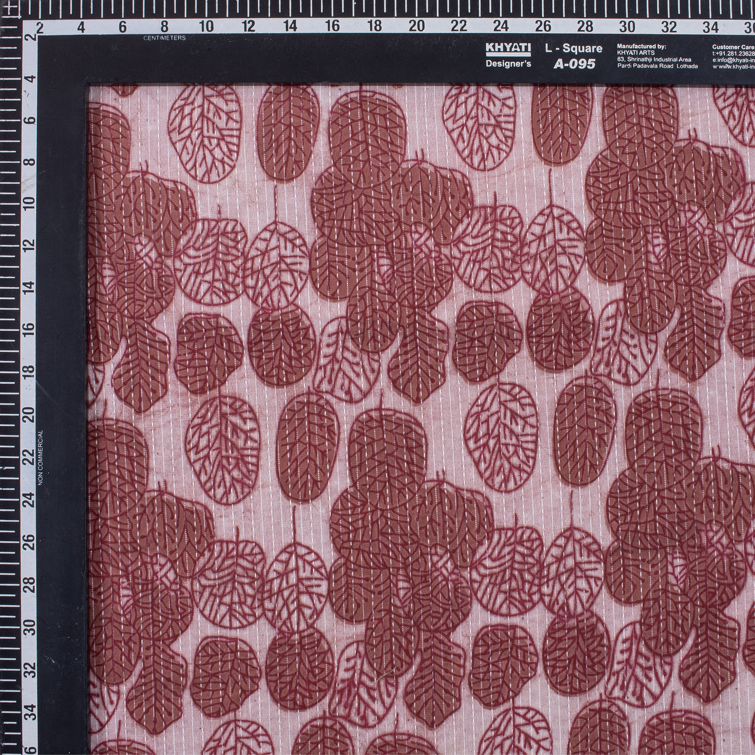 Leaf Printed Kantha Fabric By The Yard