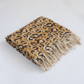 Leopard Block Printed Sofa Throw Blanket