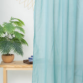 Light Blue Handmade Cotton Cafe Curtains