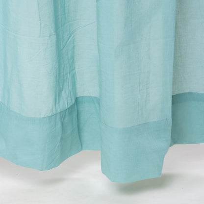 Light Blue Handmade Cotton Cafe Curtains