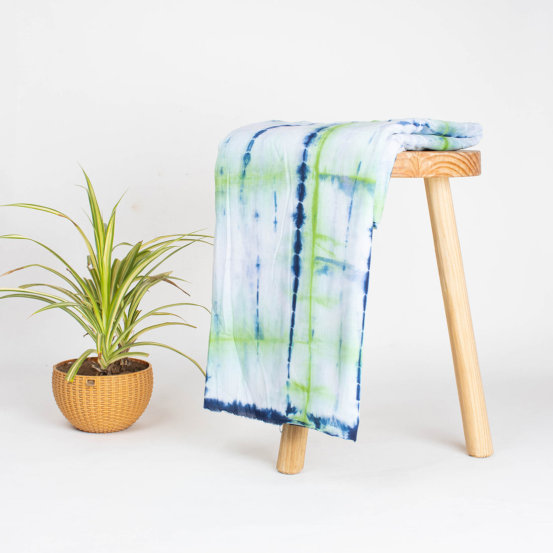 Light Green Tie and Dye Shibori Fabric