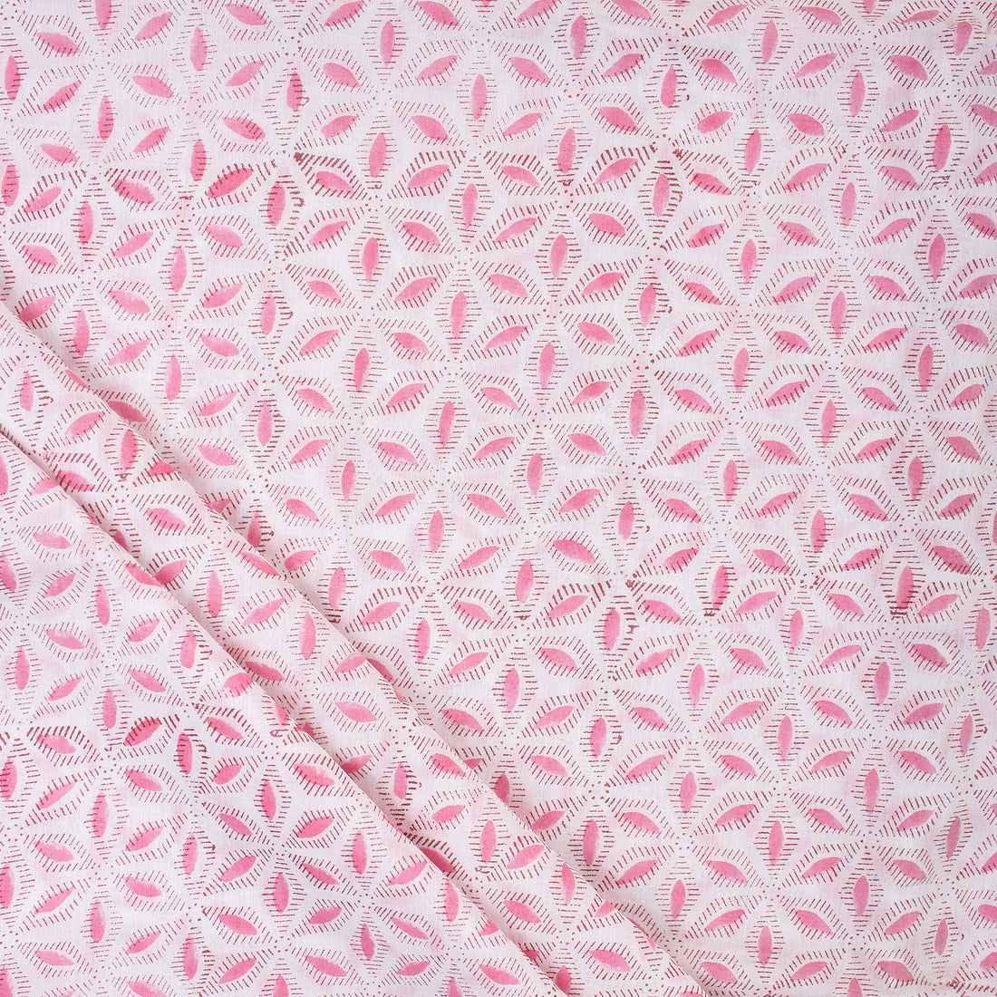 Light Pink Hand Block Print Fabric Online