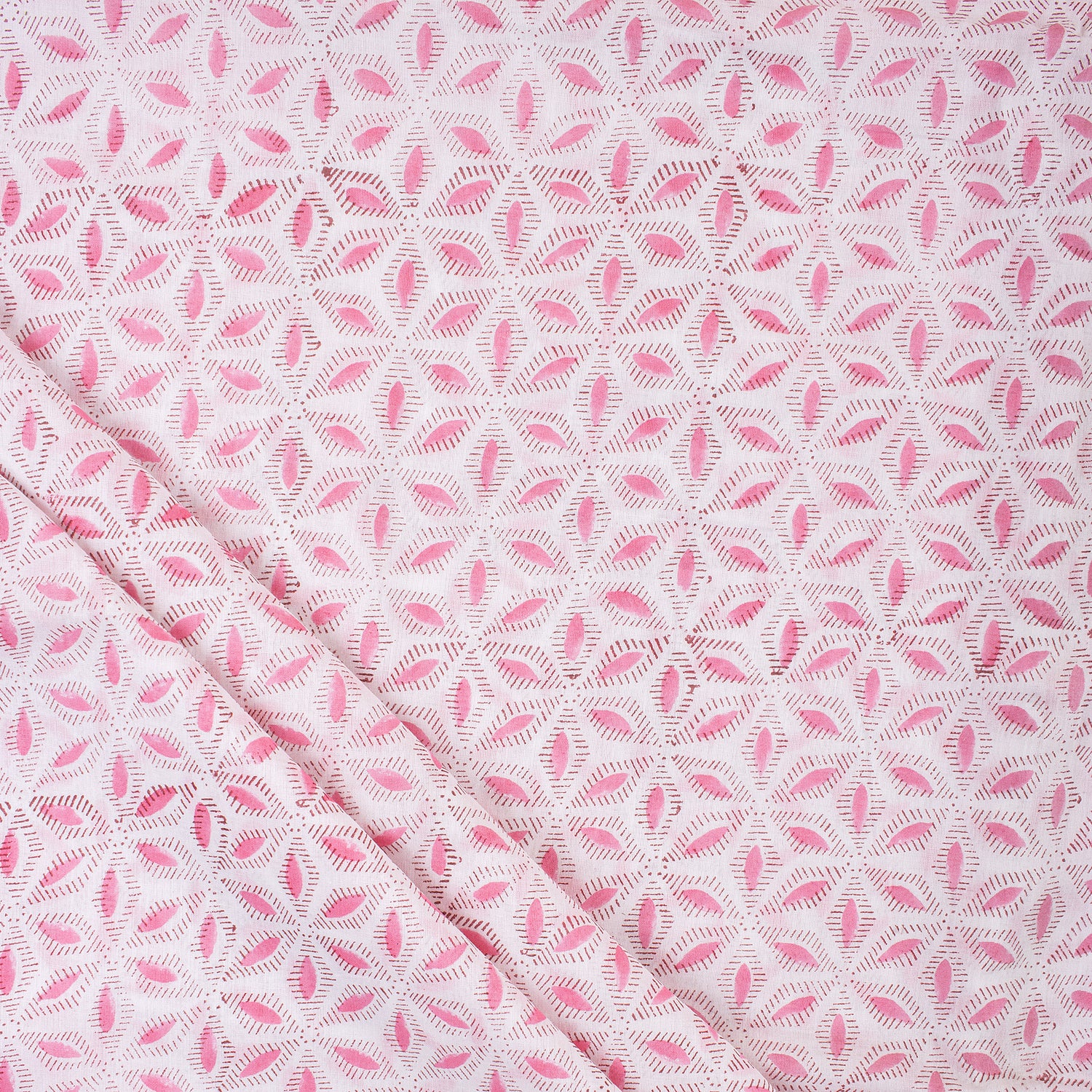 Light Pink Hand Block Print Fabric Online