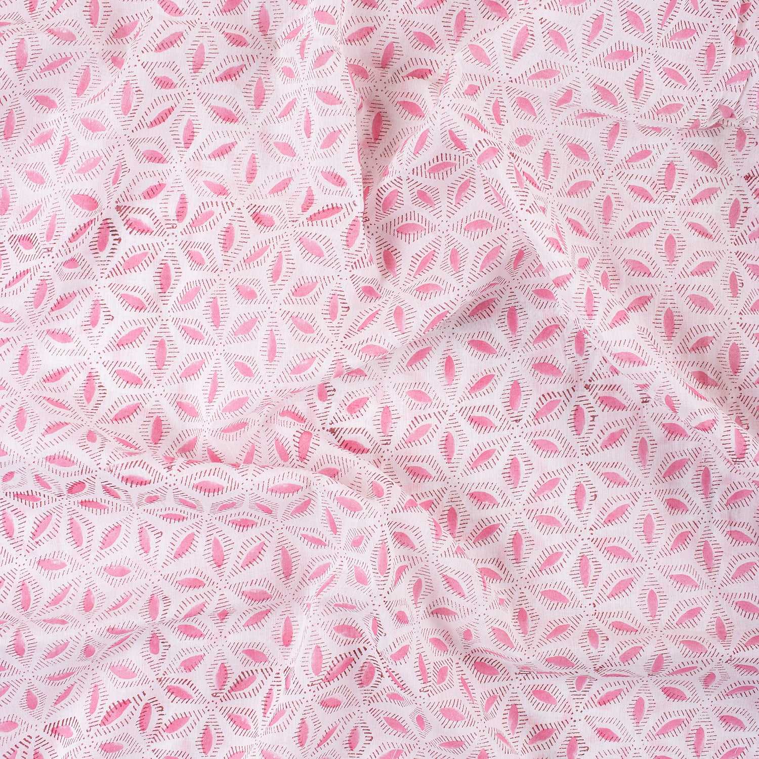 Light Pink Hand Block Print Fabric Online