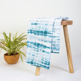 Light Weighted Blue Tie Dye Shibori Cotton Fabric