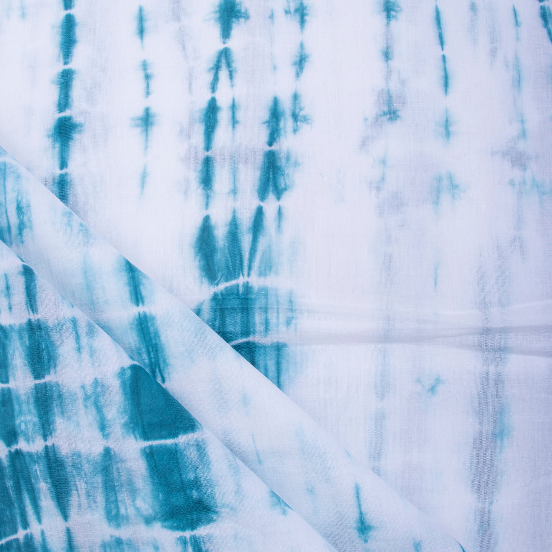 Light Weighted Blue Tie Dye Shibori Cotton Fabric