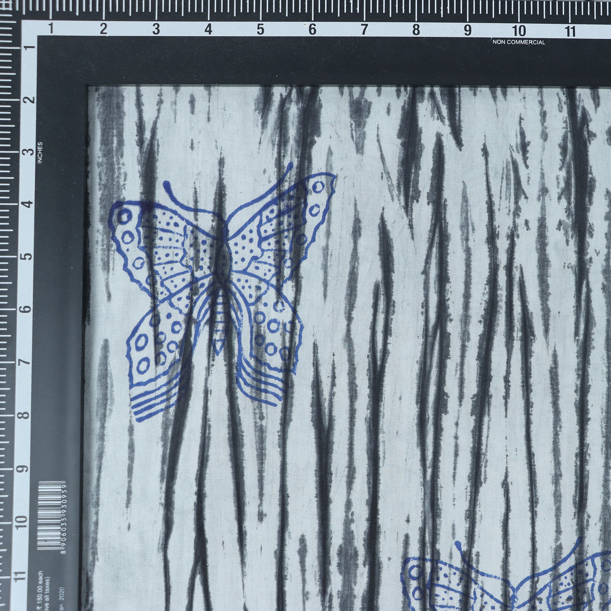 Light Weighted Butterfly Hand Block Print Fabric
