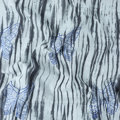Light Weighted Butterfly Hand Block Print Fabric