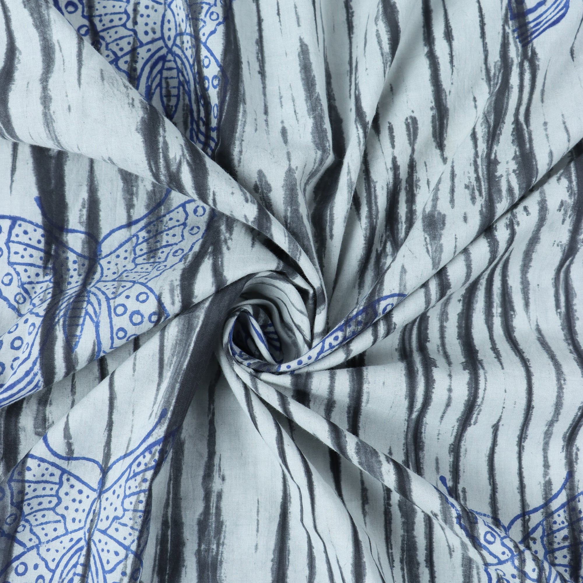 Light Weighted Butterfly Hand Block Print Fabric
