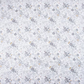 Light Weighted Gray Floral Hand Block Printed Fabric